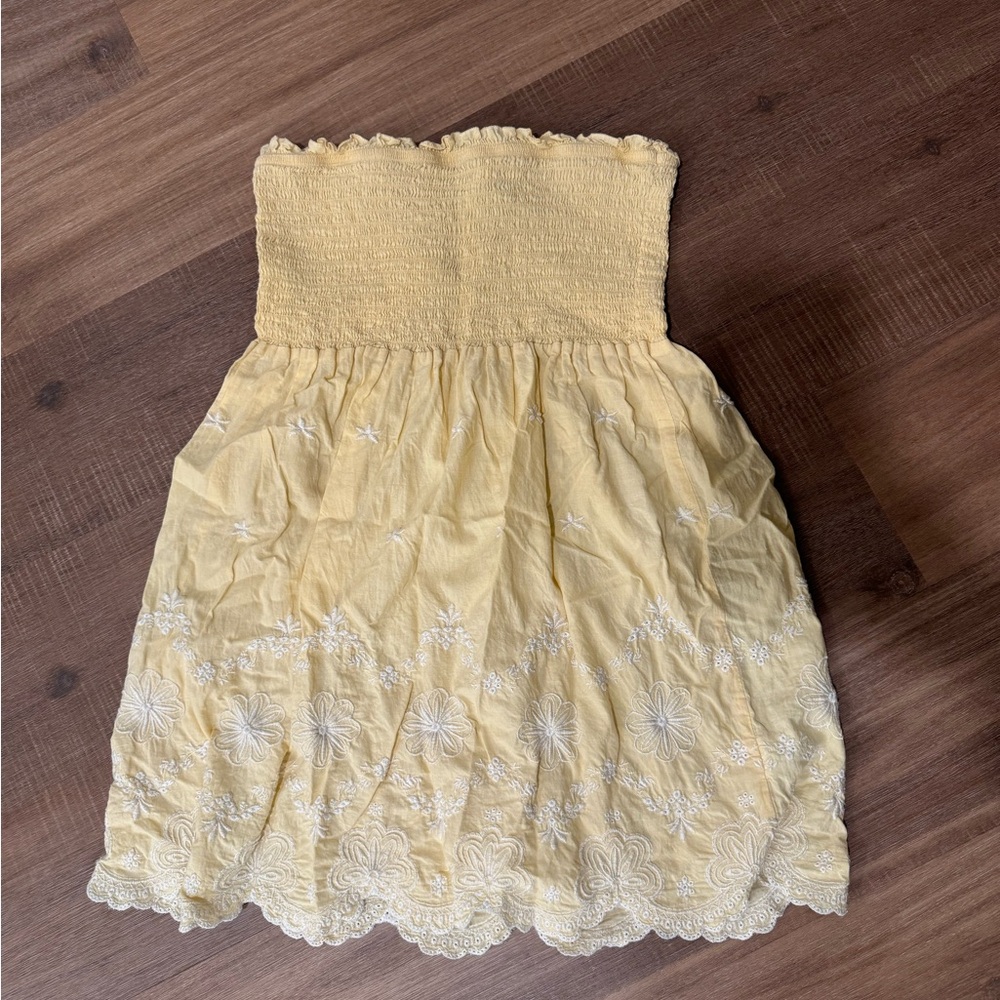 yellow floral tube top